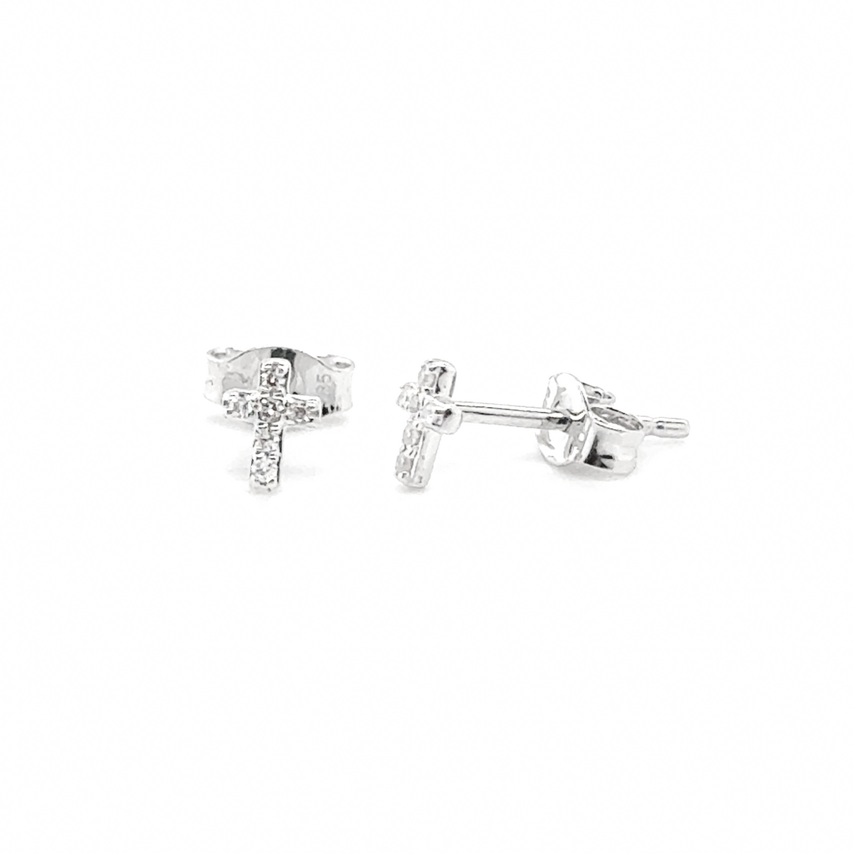 Diamond Cross Stud Earring -  Paddington Jeweller - Ojco