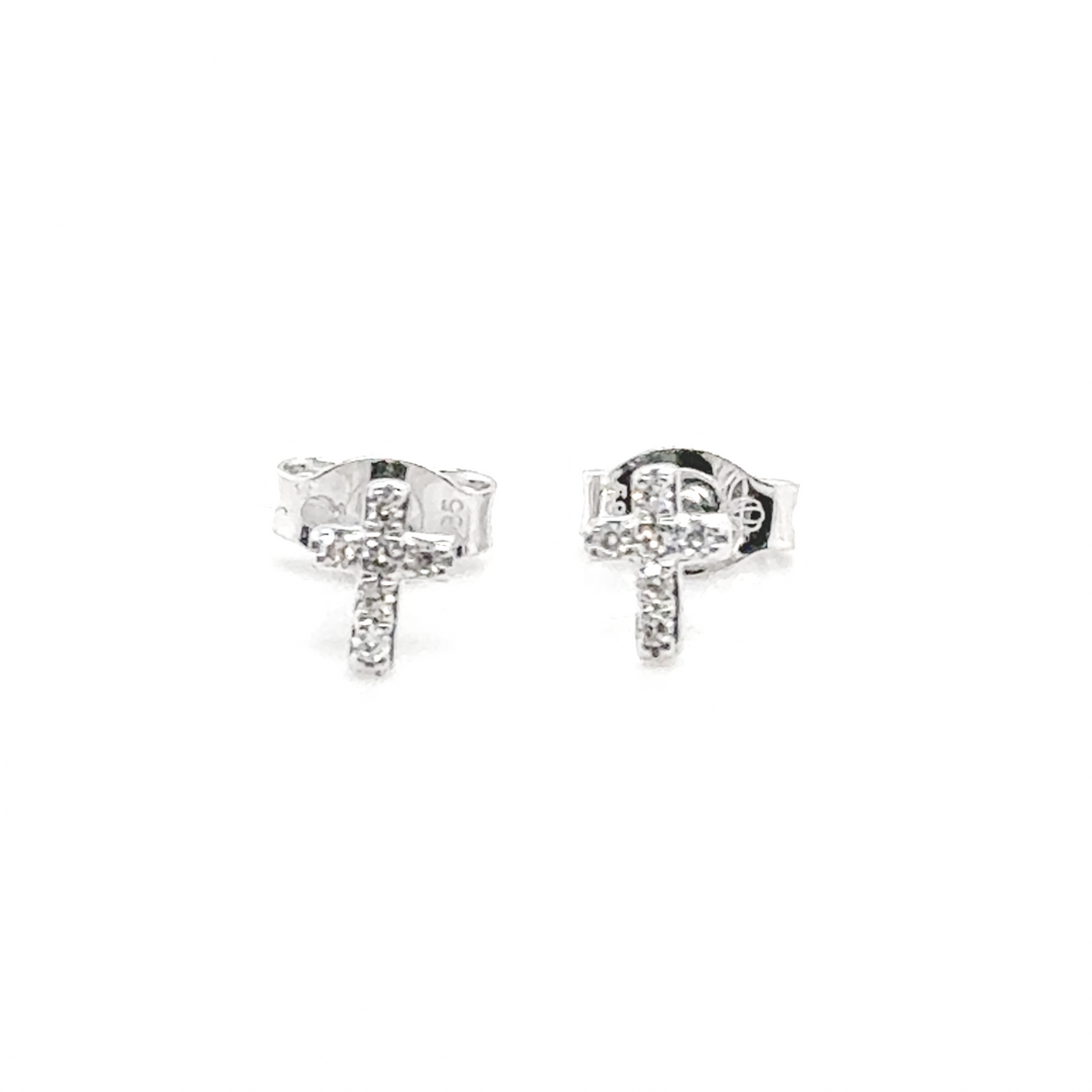 Diamond Cross Stud Earring -  Paddington Jeweller - Ojco