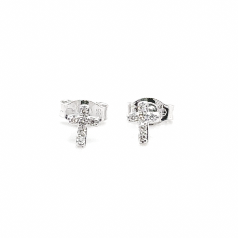 Diamond Cross Stud Earring