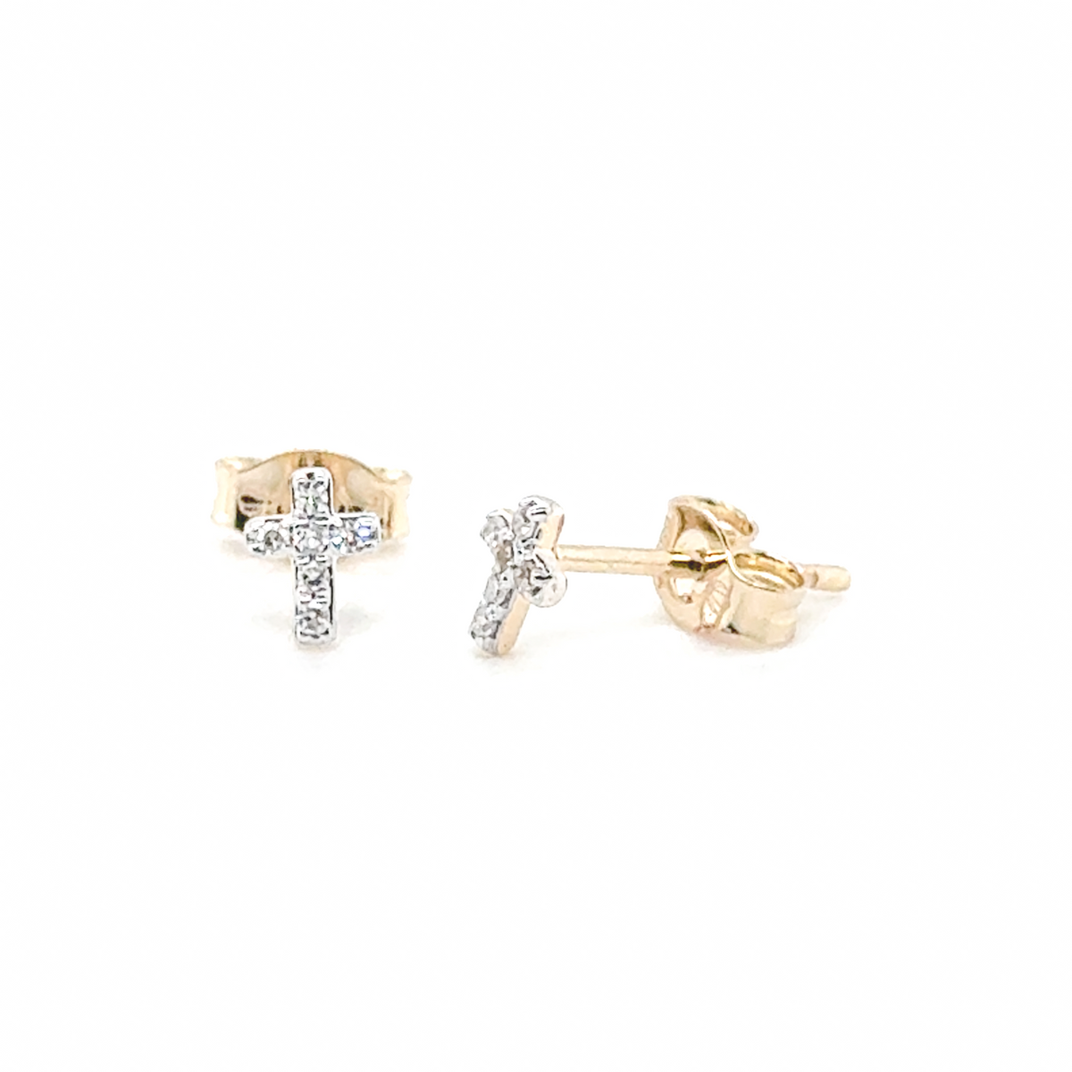 Diamond Cross Stud Earring -  Paddington Jeweller - Ojco
