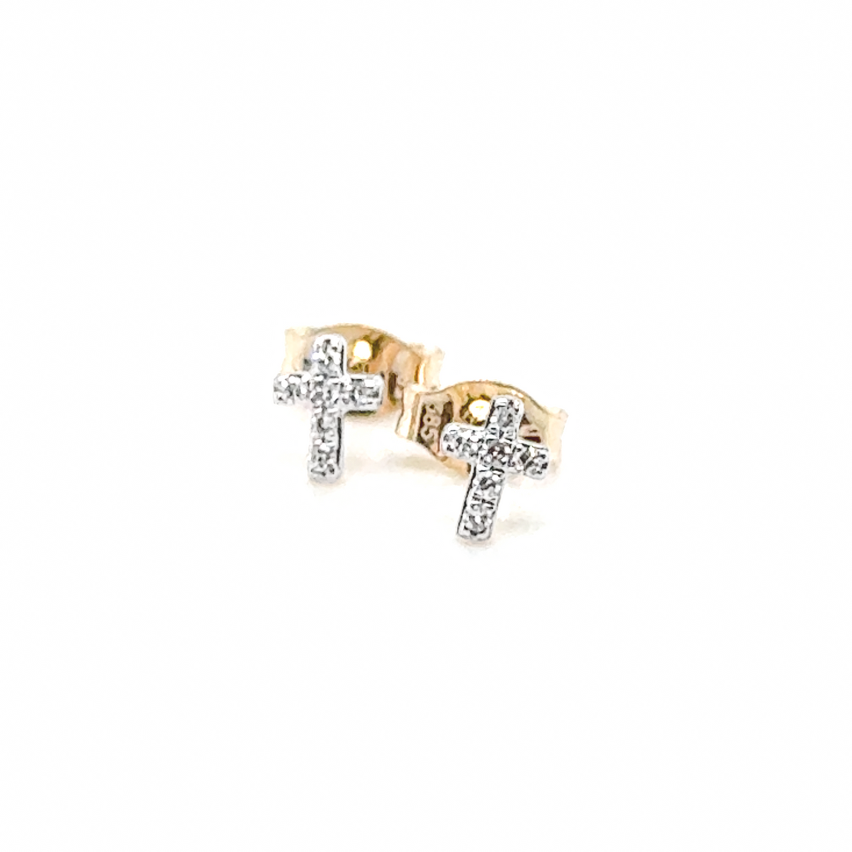 Diamond Cross Stud Earring -  Paddington Jeweller - Ojco