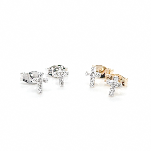 Diamond Cross Stud Earring