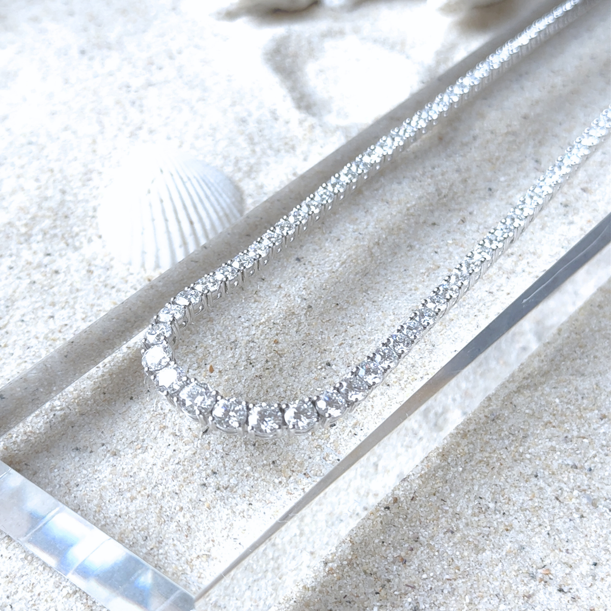 white gold diamond tennis necklace luxury jewellery