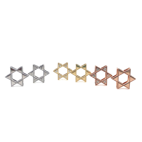 Double Plain Star of David Pendant -  Paddington Jeweller - Ojco