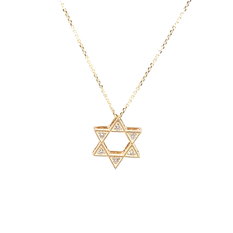 Double Diamond Star of David Pendant -  Paddington Jeweller - Ojco