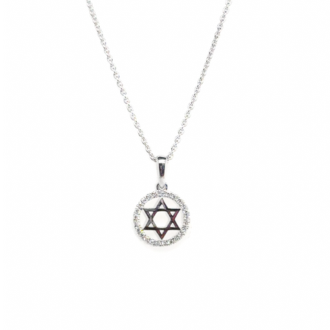 Star of David Diamond Circle of Life pendant