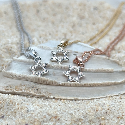 Small Diamond Star of David Pendant