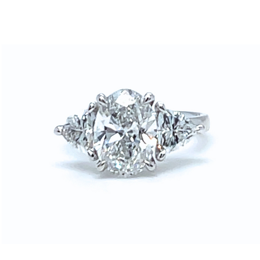 Diamond ring on a white background