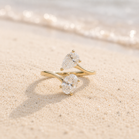 Sculptural lab grown diamond ring by Paddington Jeweller