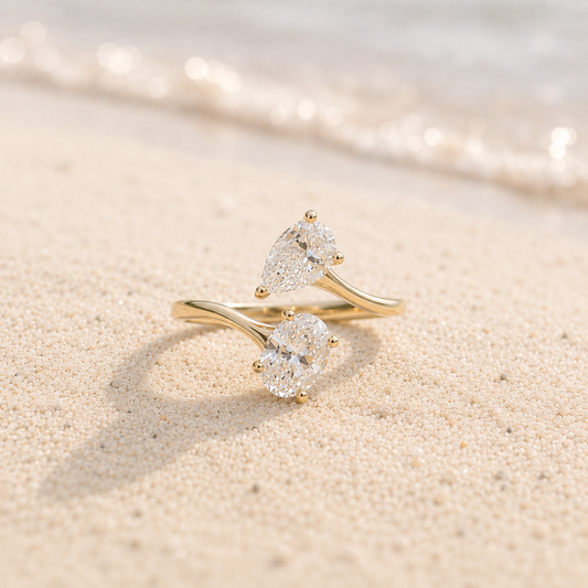 Sculptural lab grown diamond ring by Paddington Jeweller
