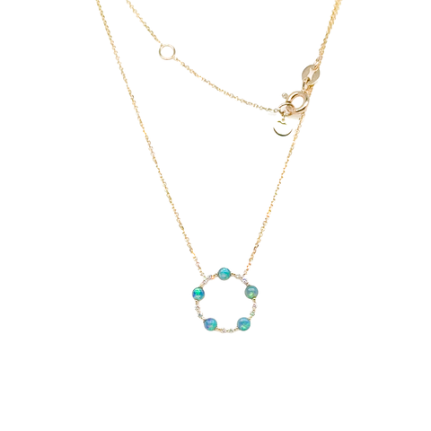 Arianna - Australian Light Opal & Diamond Necklace