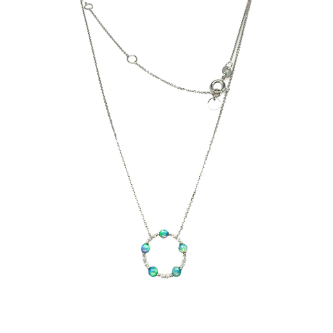 Arianna - Australian Light Opal & Diamond Necklace