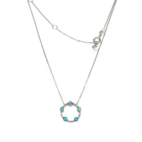 Arianna - Australian Light Opal & Diamond Necklace