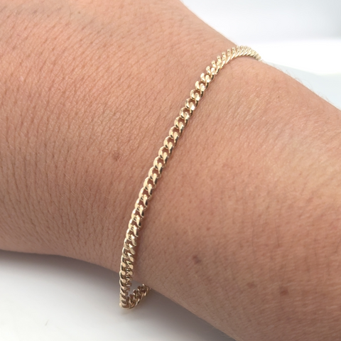 Diamond Cut Curb Bracelet 2.8MMx19cm