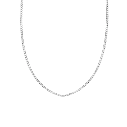 Sterling Silver Diamond Cut Long Curb Chain - 2.20x1.1mm