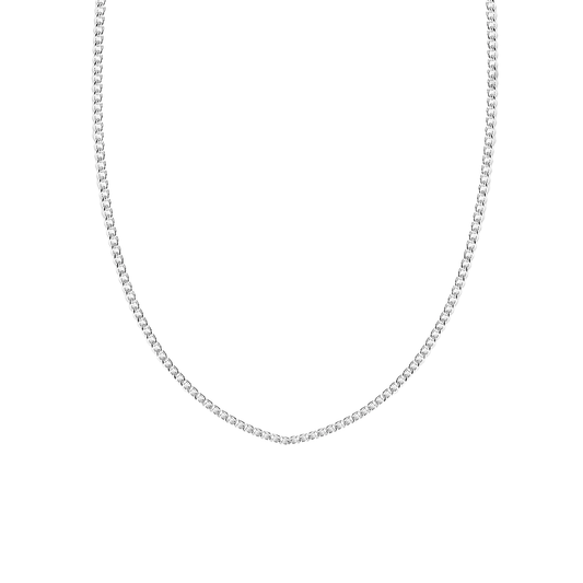 Sterling Silver Diamond Cut Long Curb Chain - 2.20x1.1mm