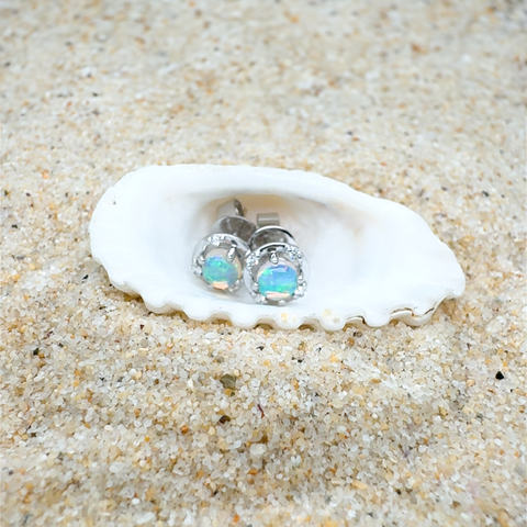 Arianna - Australian Light Opal Earrings