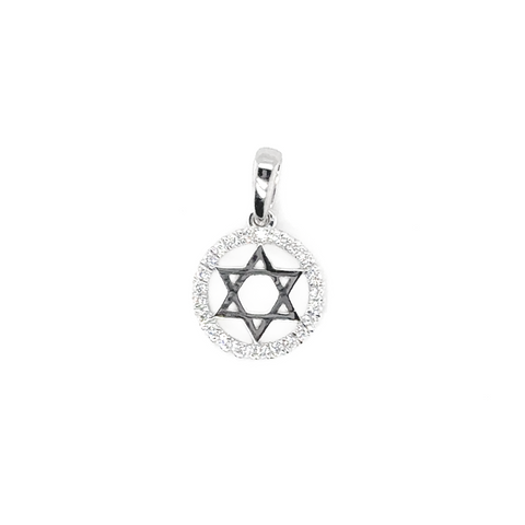 Magen David diamond pendant in white gold Star of David
