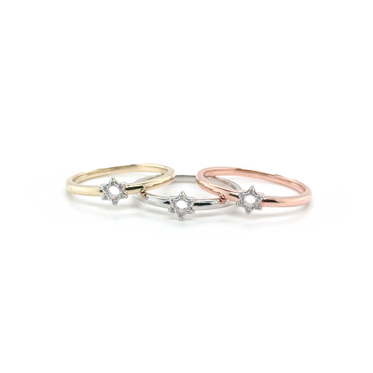 Diamond Star of David Ring
