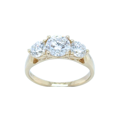 three stone diamond engagement ring gold 