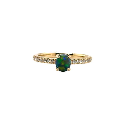Dakota – Black Opal & Diamond Ring -  Paddington Jeweller - Ojco