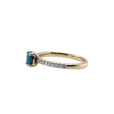 Dakota – Black Opal & Diamond Ring -  Paddington Jeweller - Ojco