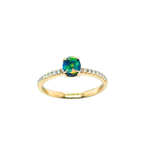 Dakota – Black Opal & Diamond Ring -  Paddington Jeweller - Ojco