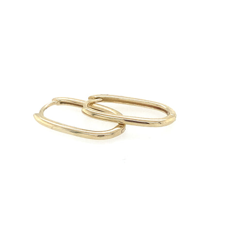 9kt Yellow Gold Paperclip 14.5mm Oval Huggie Earrings -  Paddington Jeweller - Ojco