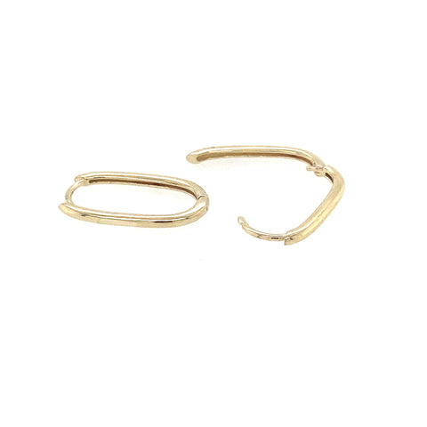 9kt Yellow Gold Paperclip 14.5mm Oval Huggie Earrings -  Paddington Jeweller - Ojco