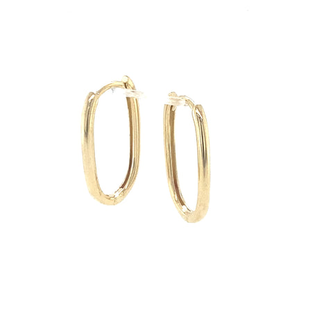 9kt Yellow Gold Paperclip 14.5mm Oval Huggie Earrings -  Paddington Jeweller - Ojco