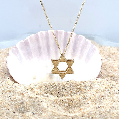 Double Plain Star of David Pendant -  Paddington Jeweller - Ojco