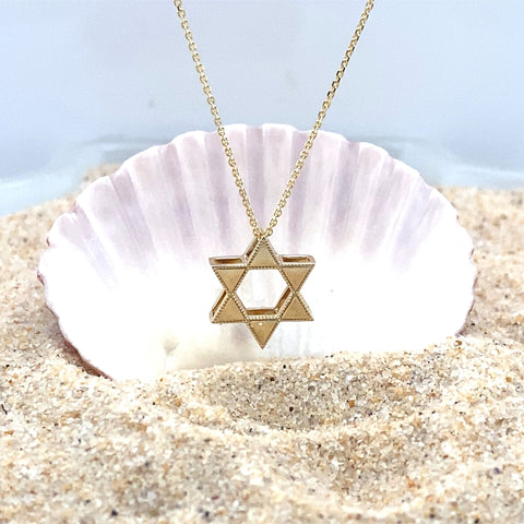 Double Plain Star of David Pendant -  Paddington Jeweller - Ojco