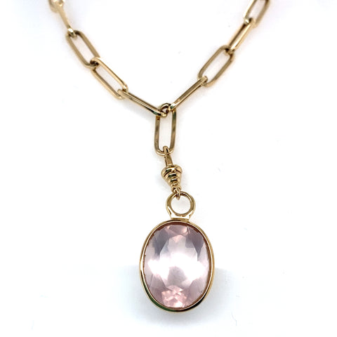 Enhancer Rose Quartz Oval -  Paddington Jeweller - Ojco