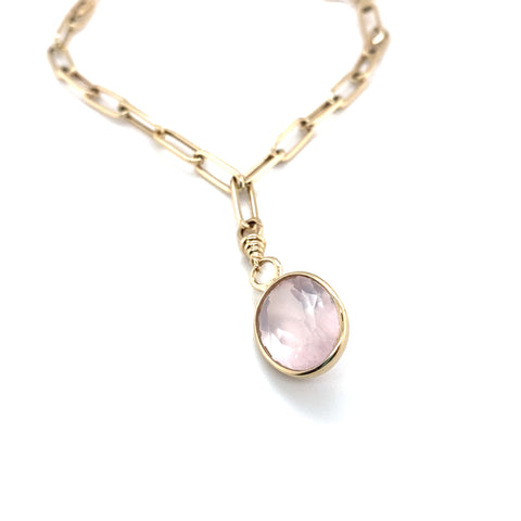 Enhancer Rose Quartz Oval -  Paddington Jeweller - Ojco