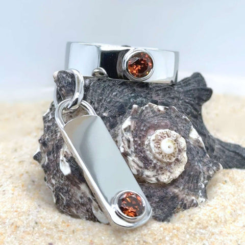 Hugo - Pendant Orange Zirconia