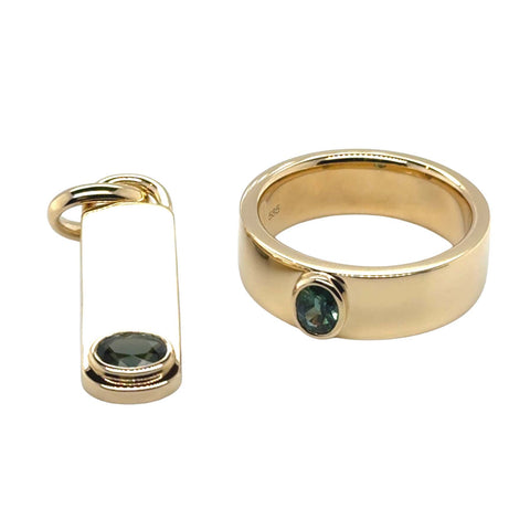Hugo Ring with Oval Sapphire - Men Collection -  Paddington Jeweller - Ojco