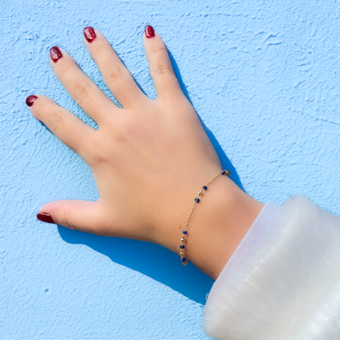 Sapphire on trace bracelet - 18cm