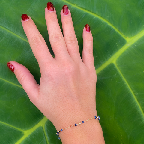 Sapphire on trace bracelet - 18cm