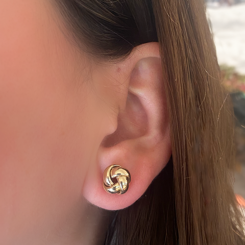 Shiny Knot Stud Earrings