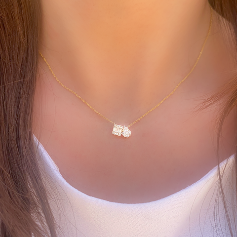 Coming Together - Toi et Moi Necklace -  Paddington Jeweller - Ojco