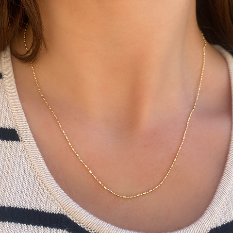 Bar & Dot Chain - 1MM - 45CM -  Paddington Jeweller - Ojco