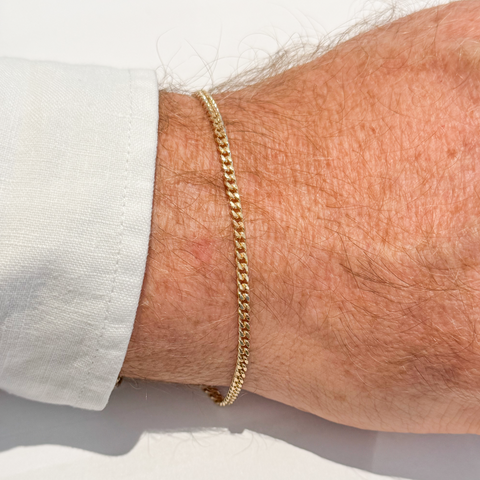 Diamond Cut Curb Bracelet 2.8MMx19cm