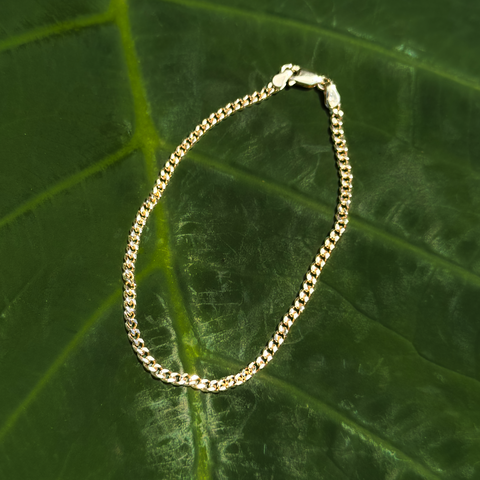 Diamond Cut Curb Bracelet 2.8MMx19cm