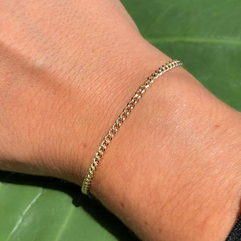 Diamond Cut Curb Bracelet 2.8MMx19cm