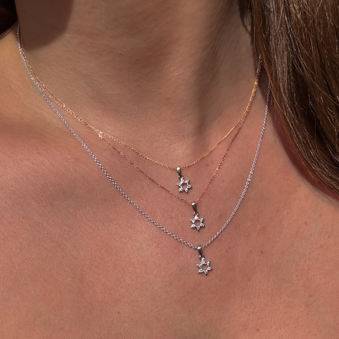 Small Diamond Star of David Pendant