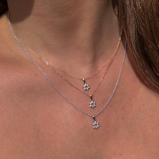 Small Diamond Star of David Pendant