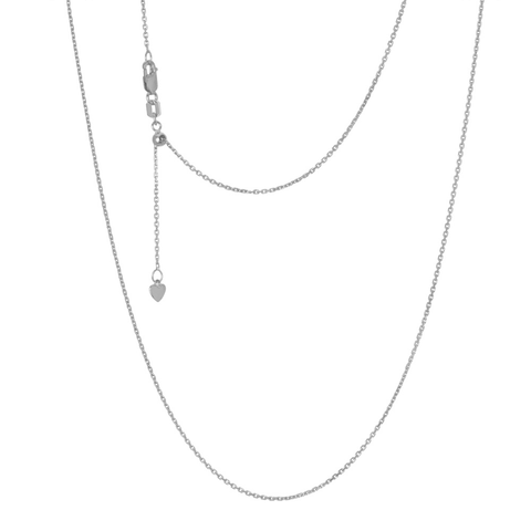 Sterling Silver Diamond Cut Cable Adjustable - 1.10mm