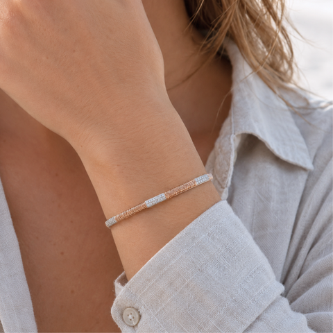 Julie Custom Diamond Bangle – 14kt Rose Gold Diamond Bracelet -  Paddington Jeweller - Ojco