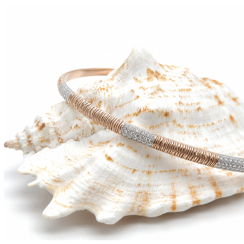 Julie Custom Diamond Bangle – 14kt Rose Gold Diamond Bracelet -  Paddington Jeweller - Ojco