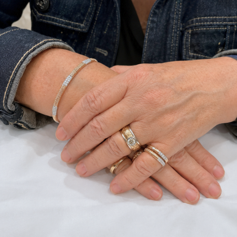 Julie Custom Diamond Bangle – 14kt Rose Gold Diamond Bracelet -  Paddington Jeweller - Ojco